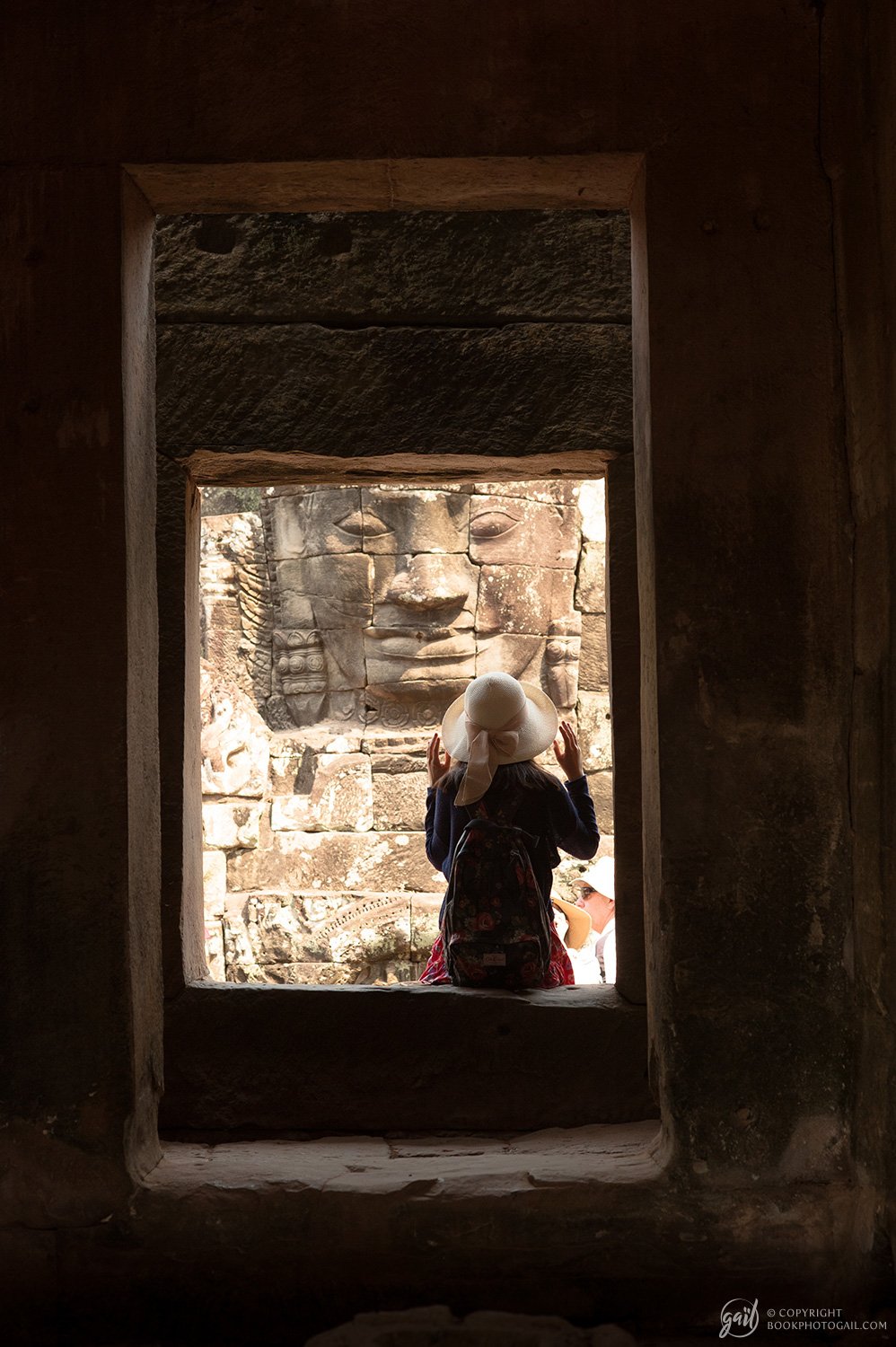 Instantané au temple Bayon à Angkor Thom